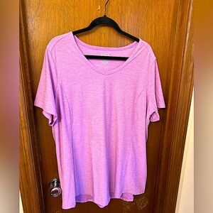Duluth Trading Co Women's Light Purple V-Neck Tee Size 1X